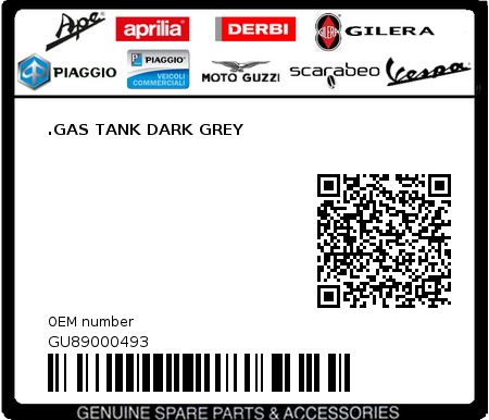 Product image: Moto Guzzi - GU89000493 - .GAS TANK DARK GREY  0