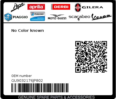 Product image: Moto Guzzi - GU9032176JP802 - No Color known  0