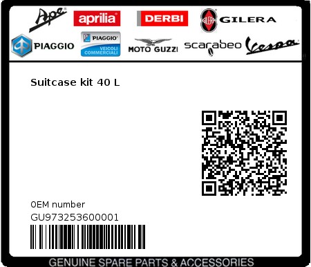 Product image: Moto Guzzi - GU973253600001 - Suitcase kit 40 L 