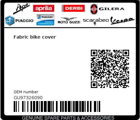 Product image: Moto Guzzi - GU97326090 - Fabric bike cover 