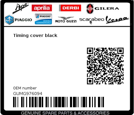 Product image: Moto Guzzi - GUMG976094 - Timing cover black  0