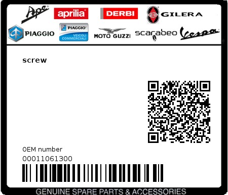 Product image: Gilera - 00011061300 - screw  0