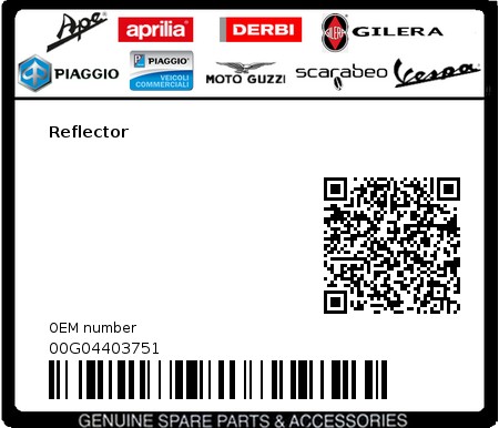 Product image: Gilera - 00G04403751 - Reflector  0