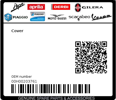 Product image: Gilera - 00H00203761 - Cover  0