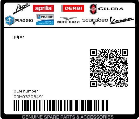 Product image: Gilera - 00H03208491 - pipe  0
