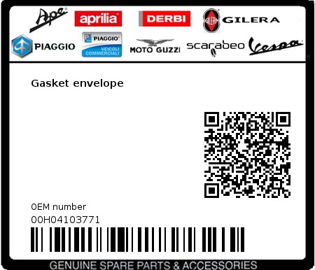 Product image: Gilera - 00H04103771 - Gasket envelope  0