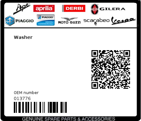 Product image: Gilera - 013776 - Washer 