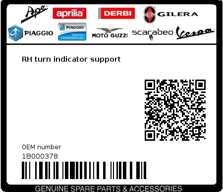 Product image: Gilera - 1B000378 - RH turn indicator support  0