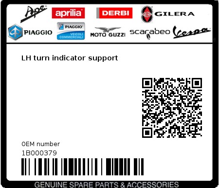 Product image: Gilera - 1B000379 - LH turn indicator support  0
