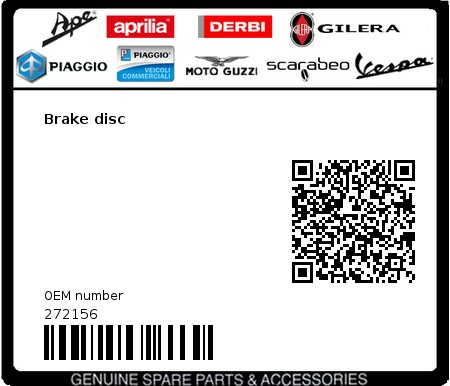 Product image: Gilera - 272156 - Brake disc  0