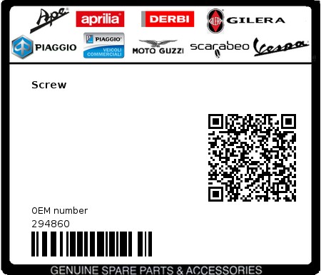 Product image: Gilera - 294860 - Screw  0