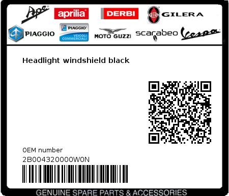 Product image: Gilera - 2B004320000W0N - Headlight windshield black 