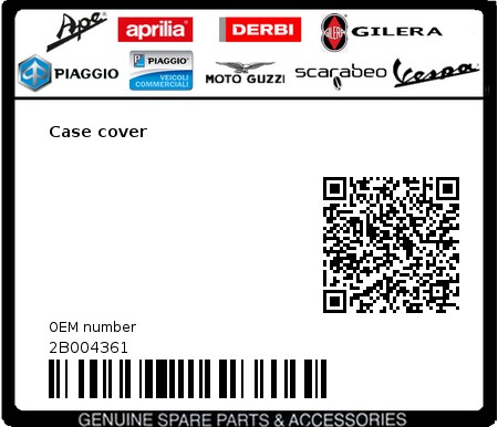 Product image: Gilera - 2B004361 - Case cover  0