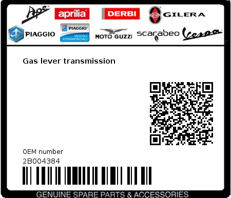 Product image: Gilera - 2B004384 - Gas lever transmission  0