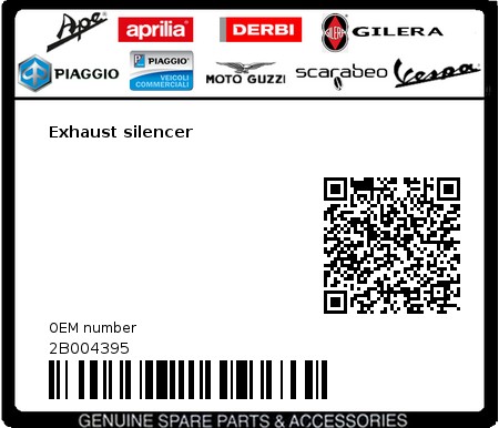 Product image: Gilera - 2B004395 - Exhaust silencer  0