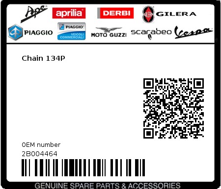Product image: Gilera - 2B004464 - Chain 134P  0