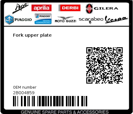 Product image: Gilera - 2B004859 - Fork upper plate  0