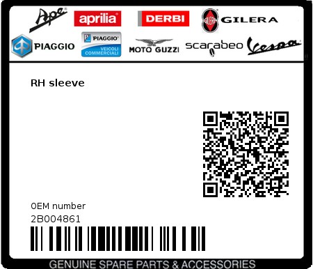 Product image: Gilera - 2B004861 - RH sleeve  0