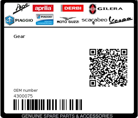 Product image: Gilera - 4300075 - Gear  0