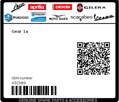 Product image: Gilera - 432589 - Gear 1a  0