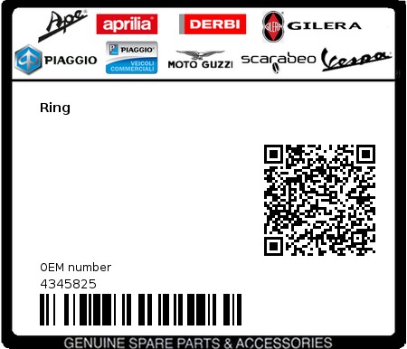 Product image: Gilera - 4345825 - Ring  0
