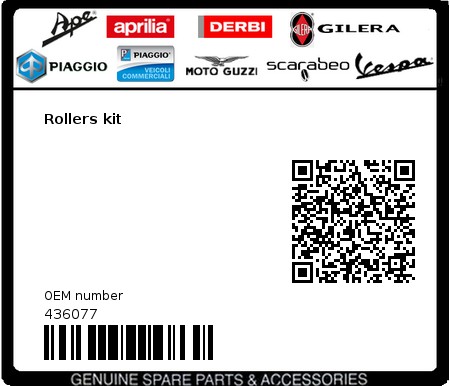 Product image: Gilera - 436077 - Rollers kit 