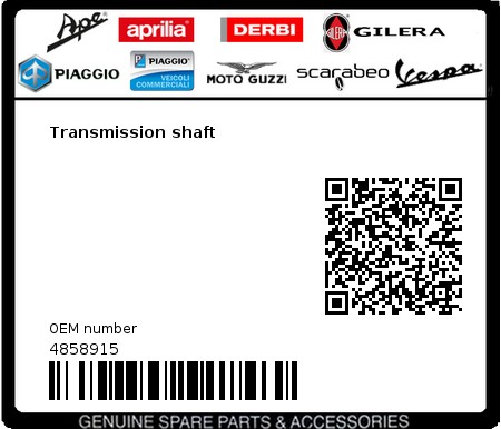 Product image: Gilera - 4858915 - Transmission shaft  0