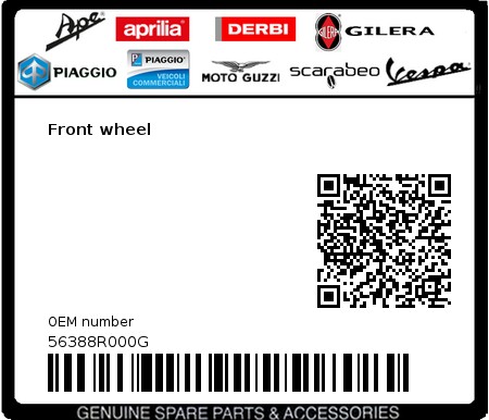 Product image: Gilera - 56388R000G - Front wheel  0