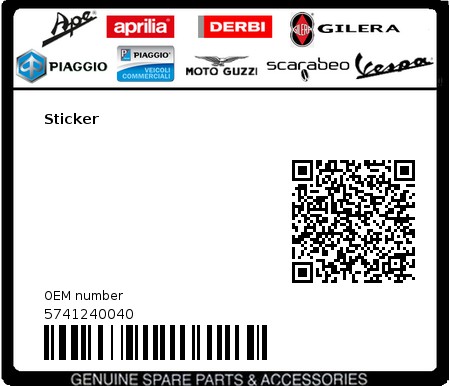 Product image: Gilera - 5741240040 - Sticker 