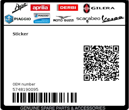 Product image: Gilera - 5748190095 - Sticker  0
