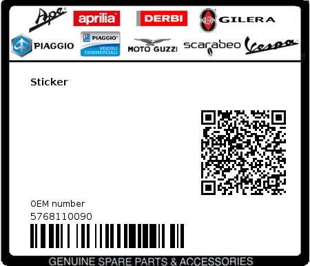 Product image: Gilera - 5768110090 - Sticker  0
