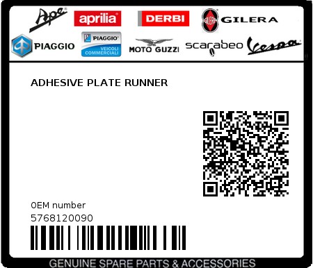 Product image: Gilera - 5768120090 - ADHESIVE PLATE RUNNER  0