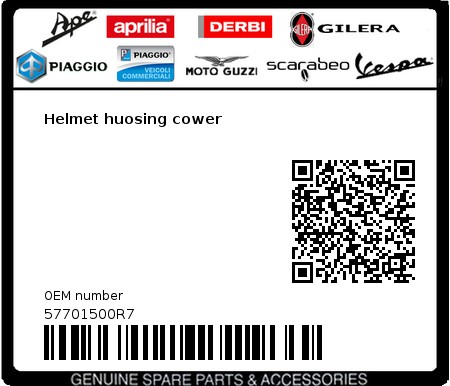 Product image: Gilera - 57701500R7 - Helmet huosing cower 