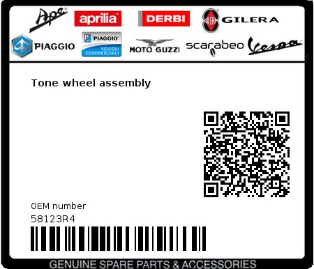 Product image: Gilera - 58123R4 - Tone wheel assembly  0