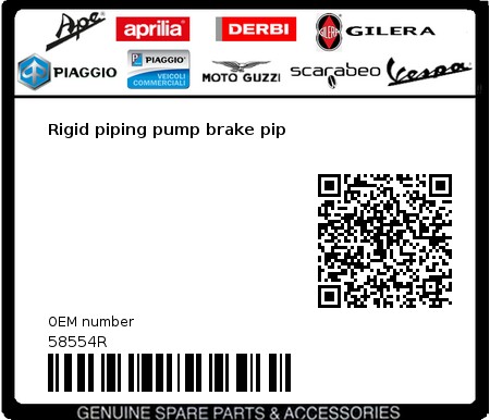 Product image: Gilera - 58554R - Rigid piping pump brake pip  0
