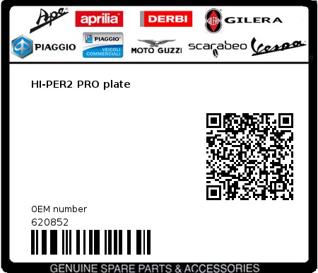 Product image: Gilera - 620852 - HI-PER2 PRO plate 