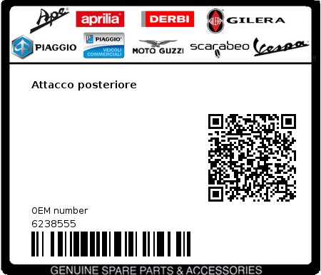 Product image: Gilera - 6238555 - Attacco posteriore  0