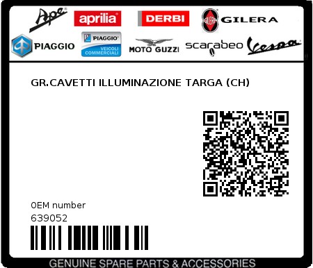 Product image: Gilera - 639052 - GR.CAVETTI ILLUMINAZIONE TARGA (CH)  0