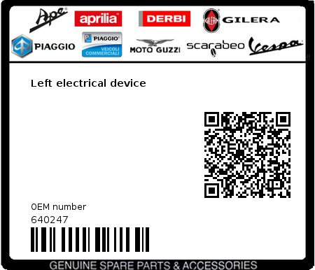 Product image: Gilera - 640247 - Left electrical device 