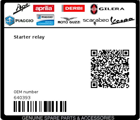 Product image: Gilera - 640393 - Starter relay  0