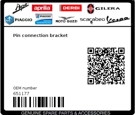 Product image: Gilera - 651177 - Pin connection bracket  0