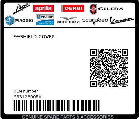 Product image: Gilera - 65312800EV - ***SHIELD COVER 