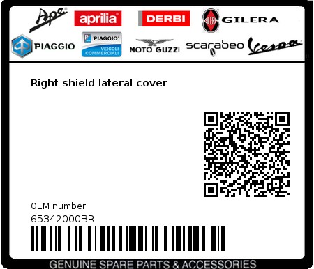 Product image: Gilera - 65342000BR - Right shield lateral cover  0