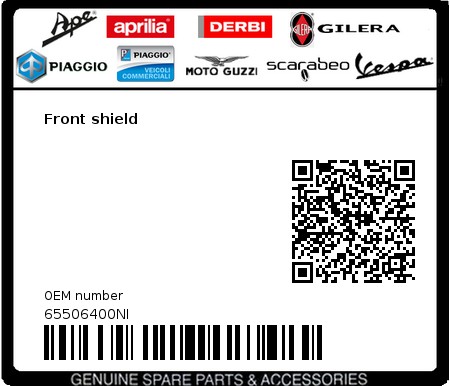 Product image: Gilera - 65506400NI - Front shield  0
