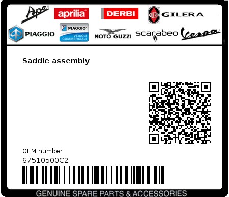 Product image: Gilera - 67510500C2 - Saddle assembly  0