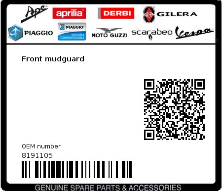 Product image: Gilera - 8191105 - Front mudguard  0