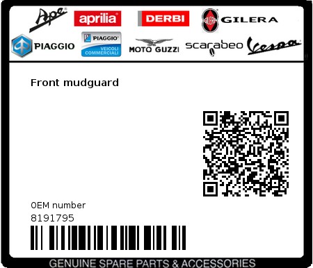 Product image: Gilera - 8191795 - Front mudguard  0