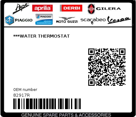 Product image: Gilera - 82917R - ***WATER THERMOSTAT  0
