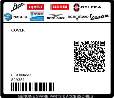 Product image: Gilera - 829381 - COVER 