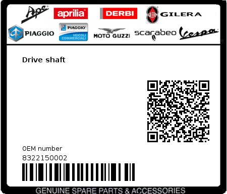 Product image: Gilera - 8322150002 - Drive shaft  0